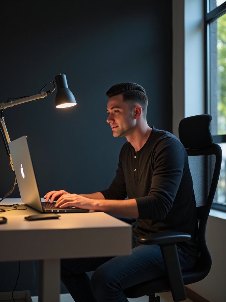 Bryan J. Hayes at his desk